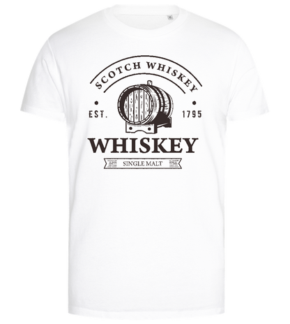 Scotch Whiskey Barrell Design - Premium men's close fitting t-shirt_WHITE_front