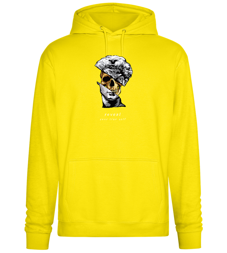 Reveal Your True Self Design - Premium Essential Unisex Hoodie_YELLOW_front