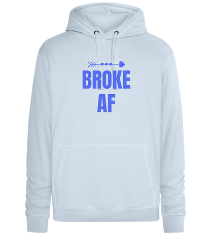 Broke AF Arrow Design - Premium unisex hoodie_CREAMY BLUE_front