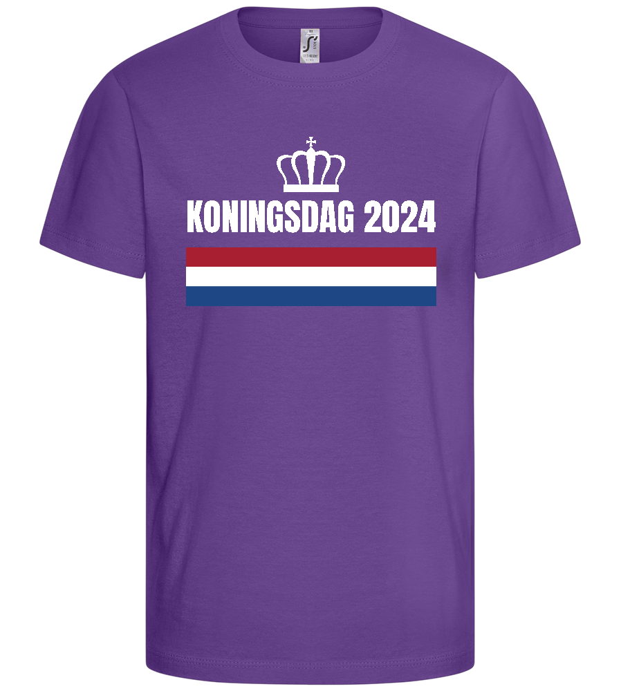 Kingsday Flag Design - Basic kids t-shirt_DARK PURPLE_front