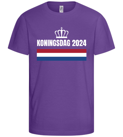 Kingsday Flag Design - Basic kids t-shirt_DARK PURPLE_front