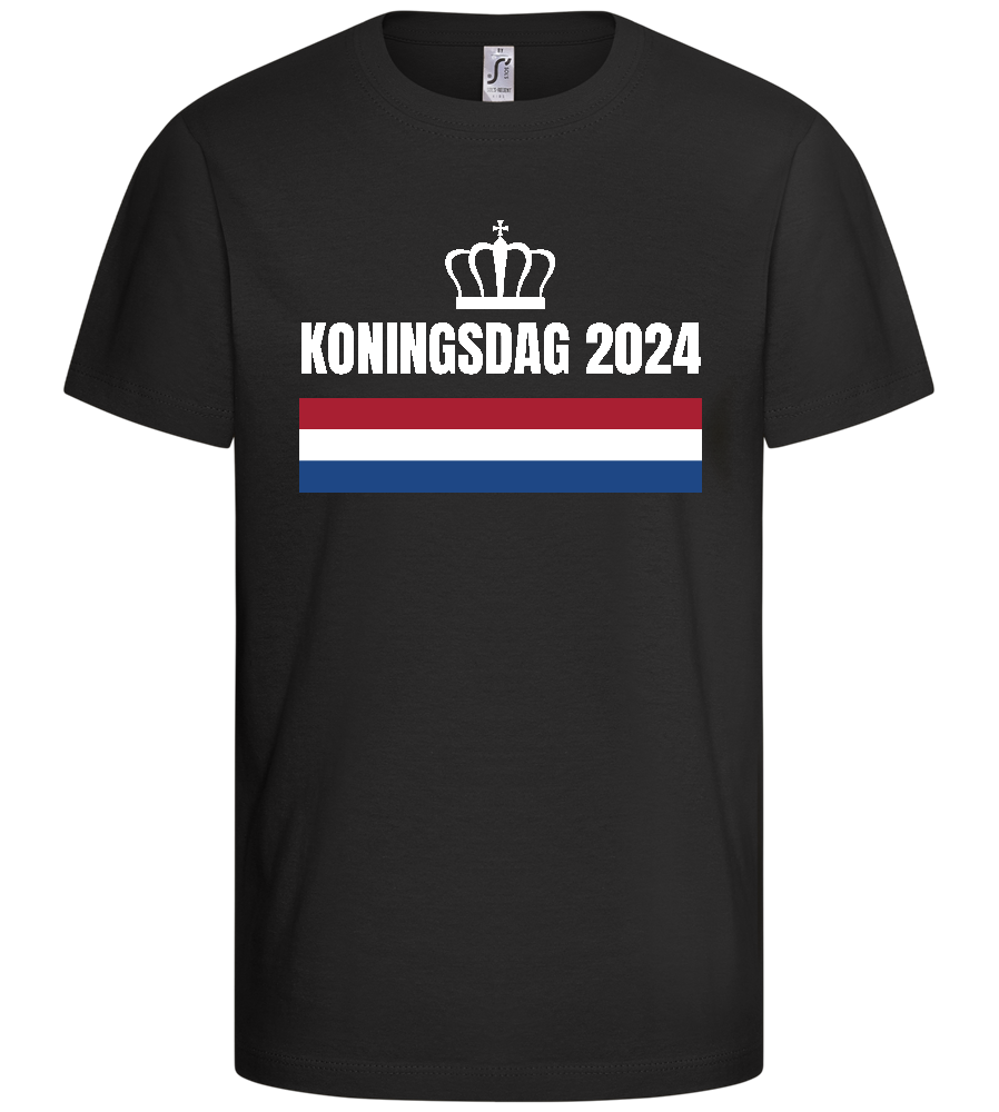 Kingsday Flag Design - Basic kids t-shirt_DEEP BLACK_front