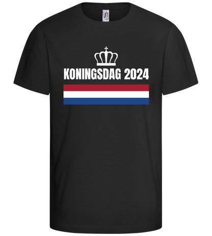 Kingsday Flag Design - Basic kids t-shirt_DEEP BLACK_front