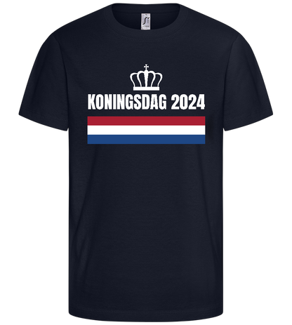 Kingsday Flag Design - Basic kids t-shirt_FRENCH NAVY_front