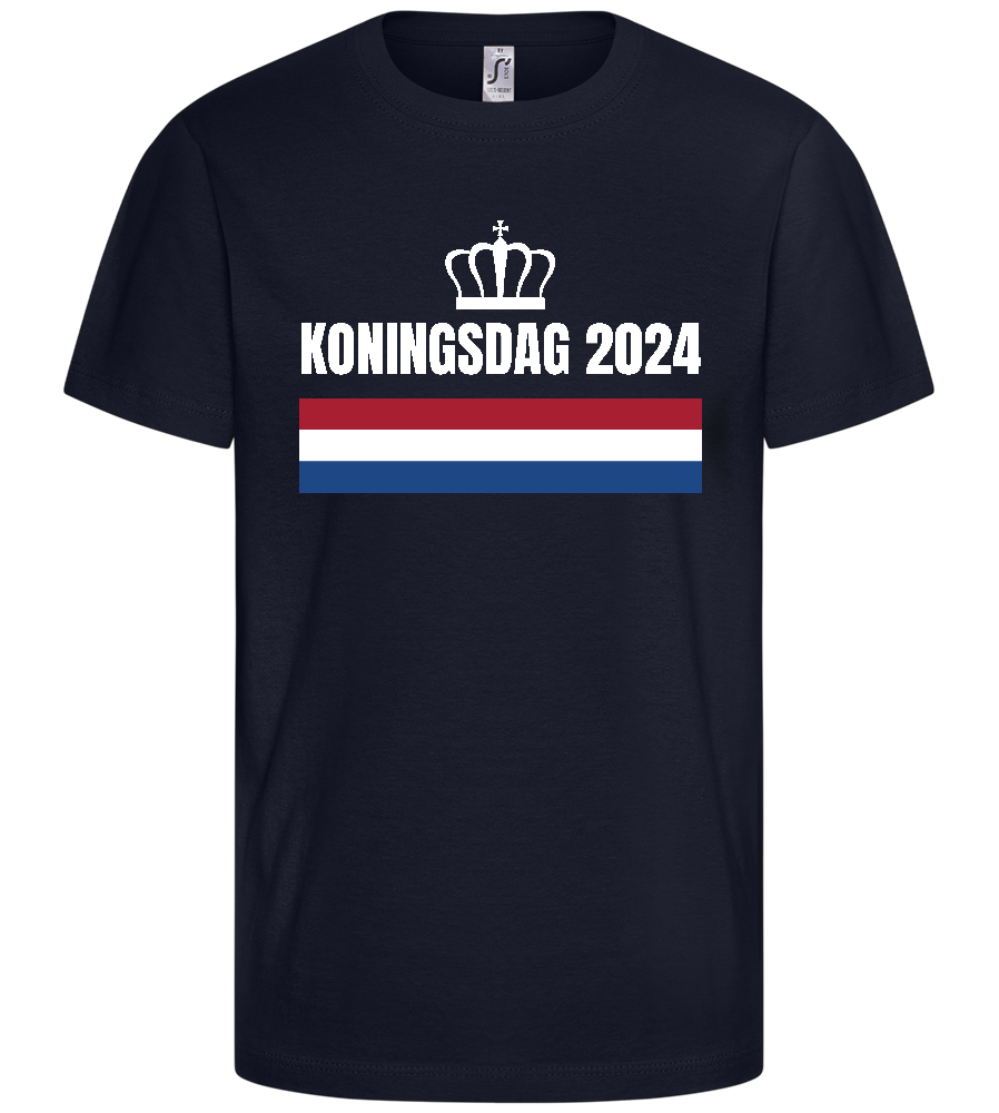 Kingsday Flag Design - Basic kids t-shirt_FRENCH NAVY_front