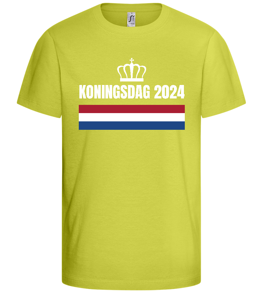 Kingsday Flag Design - Basic kids t-shirt_GREEN APPLE_front