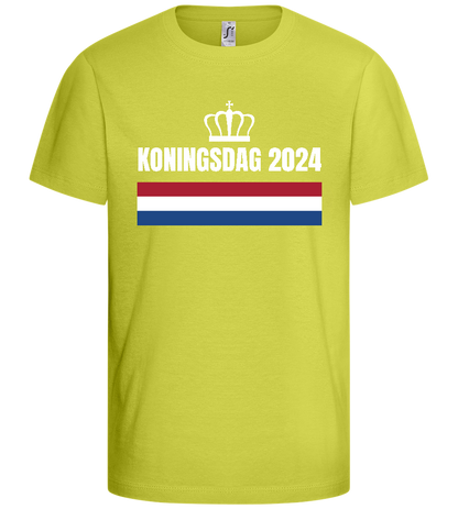 Kingsday Flag Design - Basic kids t-shirt_GREEN APPLE_front