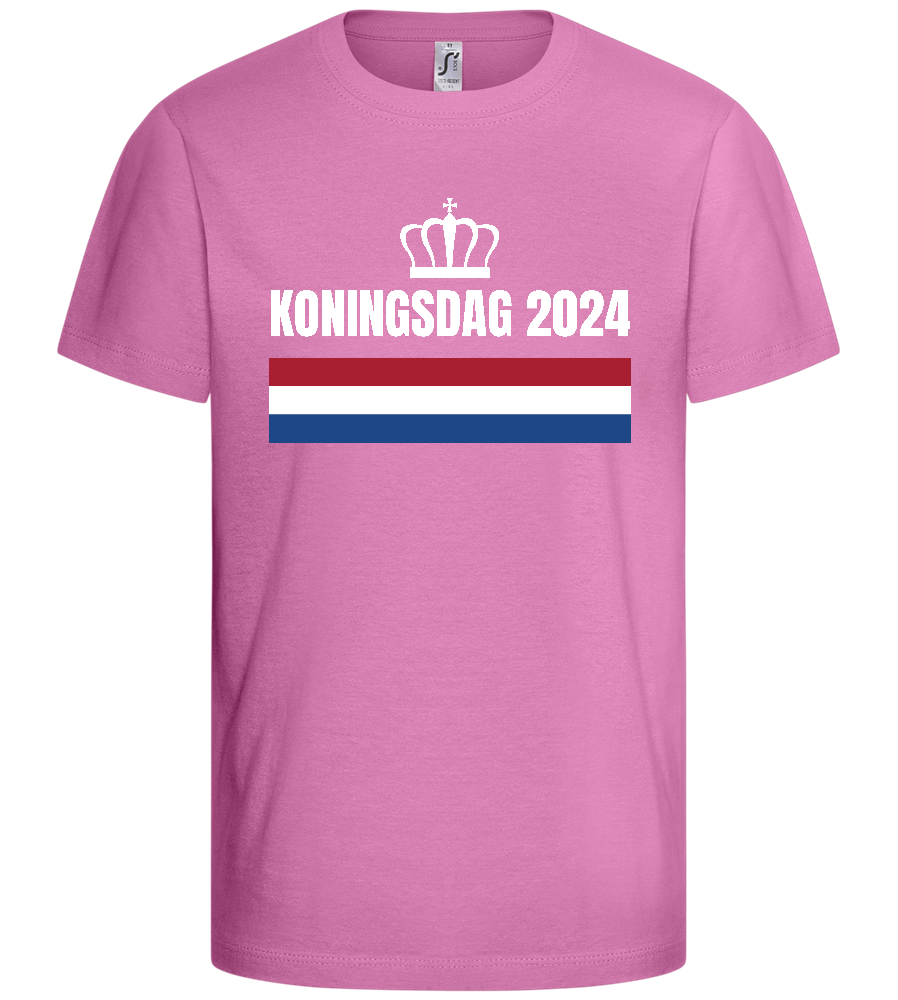 Kingsday Flag Design - Basic kids t-shirt_PINK ORCHID_front