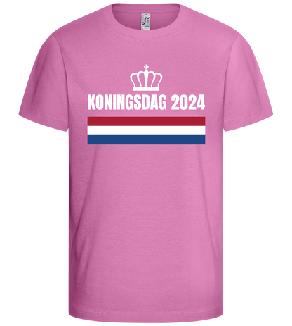 Kingsday Flag Design - Basic kids t-shirt_PINK ORCHID_front