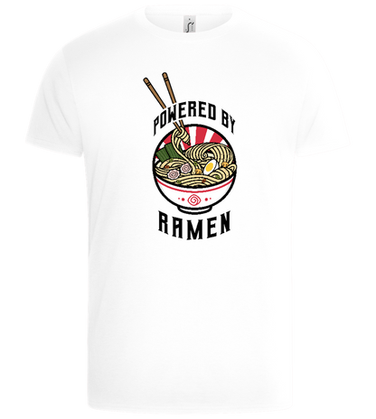 Powered by Ramen Noodles Design - Basic Unisex T-Shirt_WHITE_front