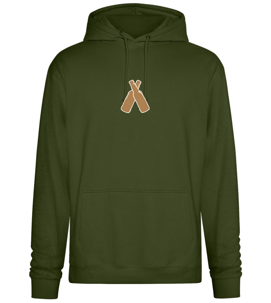 Two Beer Bottles Design - Premium Essential Unisex Hoodie_ARMY_front