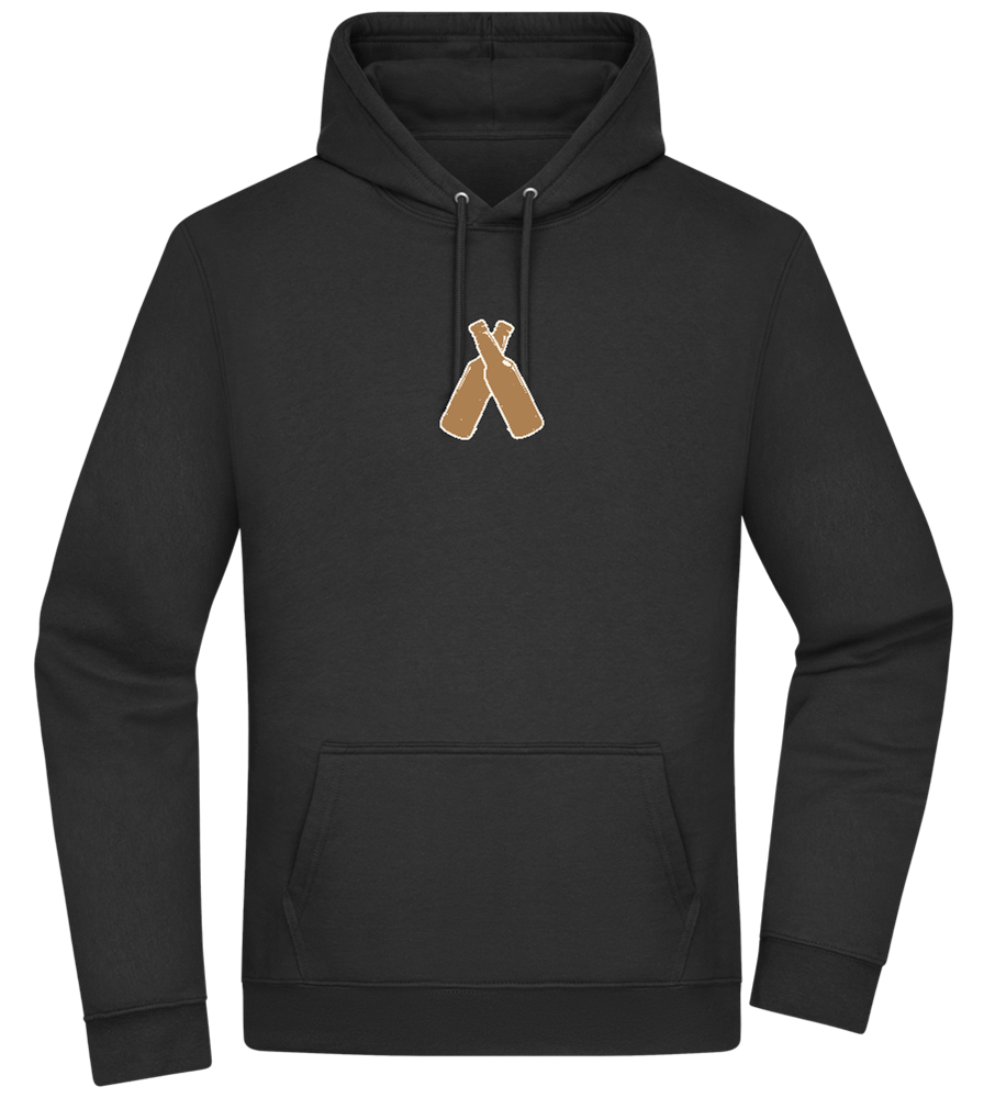 Two Beer Bottles Design - Premium Essential Unisex Hoodie_BLACK_front