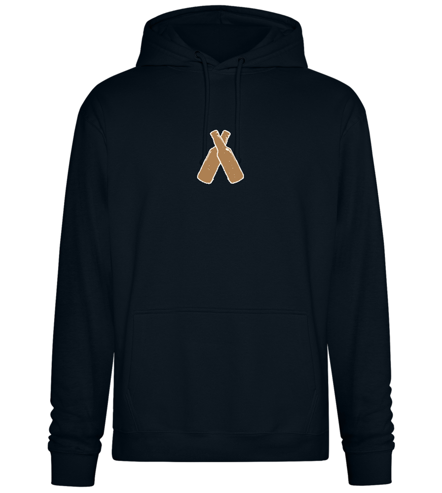 Two Beer Bottles Design - Premium Essential Unisex Hoodie_BLACK_front