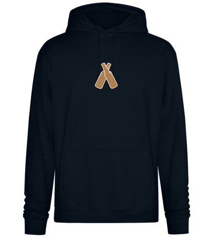 Two Beer Bottles Design - Premium Essential Unisex Hoodie_BLACK_front