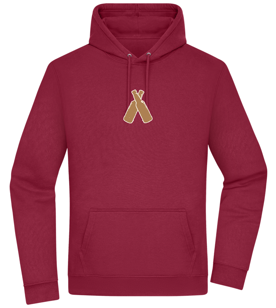 Two Beer Bottles Design - Premium Essential Unisex Hoodie_BORDEAUX_front