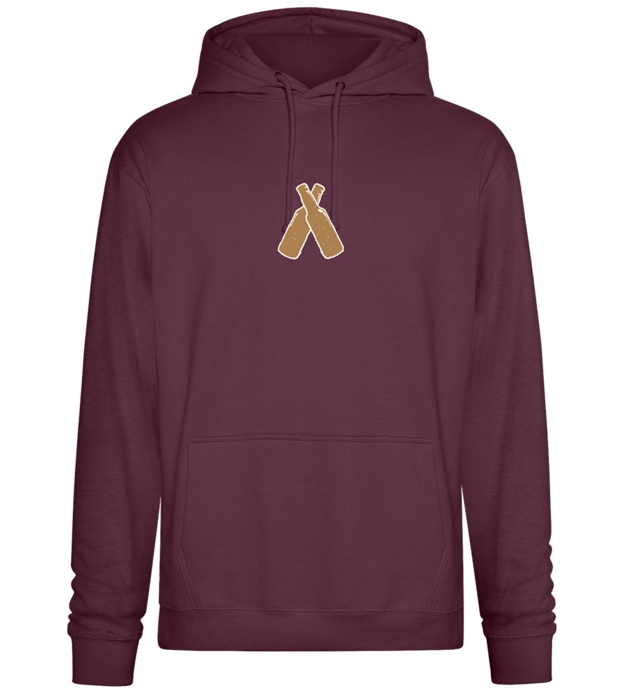 Two Beer Bottles Design - Premium Essential Unisex Hoodie_BORDEAUX_front