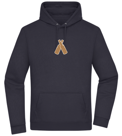 Two Beer Bottles Design - Premium Essential Unisex Hoodie_FRENCH NAVY_front