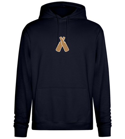 Two Beer Bottles Design - Premium Essential Unisex Hoodie_FRENCH NAVY_front