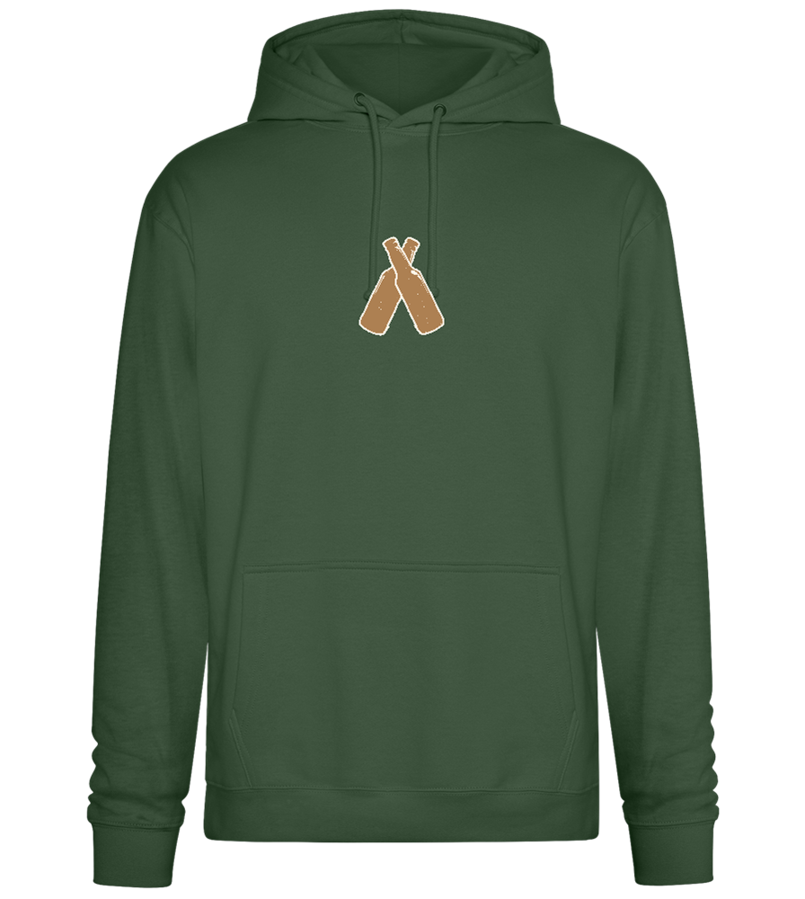 Two Beer Bottles Design - Premium Essential Unisex Hoodie_GREEN BOTTLE_front