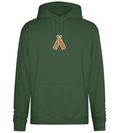 Two Beer Bottles Design - Premium Essential Unisex Hoodie_GREEN BOTTLE_front