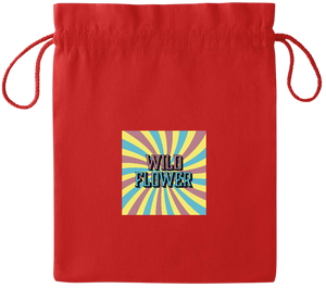 Wild Flower Design - Essential medium colored cotton drawstring bag