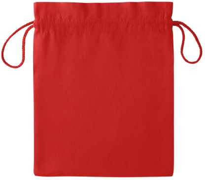 Wild Flower Design - Essential medium colored cotton drawstring bag_RED_back