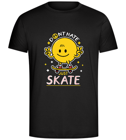 No Hate Go Skate design - Comfort Unisex T-Shirt_DEEP BLACK_front