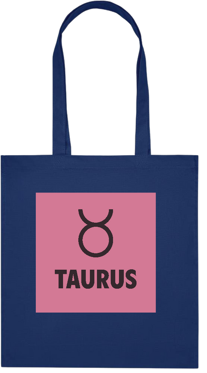 Zodiac Taurus Design - Premium colored organic cotton tote bag_BLUE_front