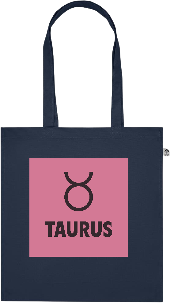 Zodiac Taurus Design - Premium colored organic cotton tote bag_FRENCH NAVY_front