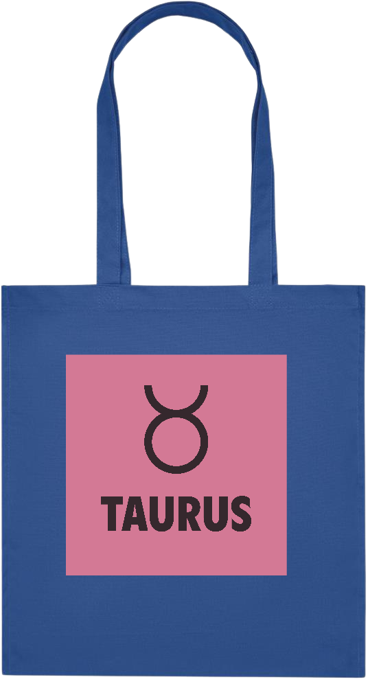 Zodiac Taurus Design - Premium colored organic cotton tote bag_ROYAL BLUE_front