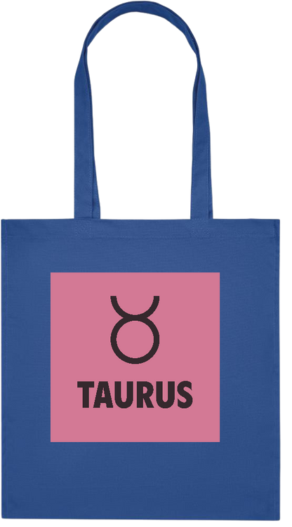 Zodiac Taurus Design - Premium colored organic cotton tote bag_ROYAL BLUE_front