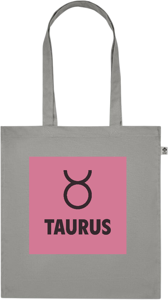 Zodiac Taurus Design - Premium colored organic cotton tote bag_STONE GREY_front