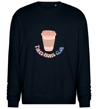 Tired Moms Club Coffee Design - Comfort Essential Unisex Sweater_BLACK_front