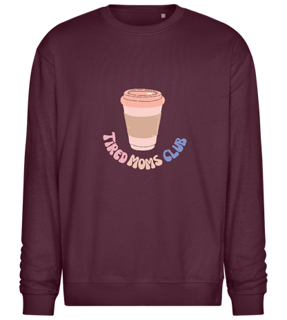 Tired Moms Club Coffee Design - Comfort Essential Unisex Sweater_BORDEAUX_front