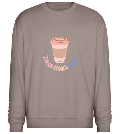 Tired Moms Club Coffee Design - Comfort Essential Unisex Sweater_CHARCOAL CHIN_front