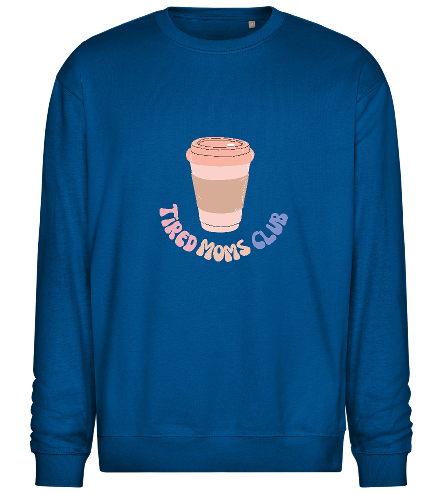 Tired Moms Club Coffee Design - Comfort Essential Unisex Sweater_ROYAL_front