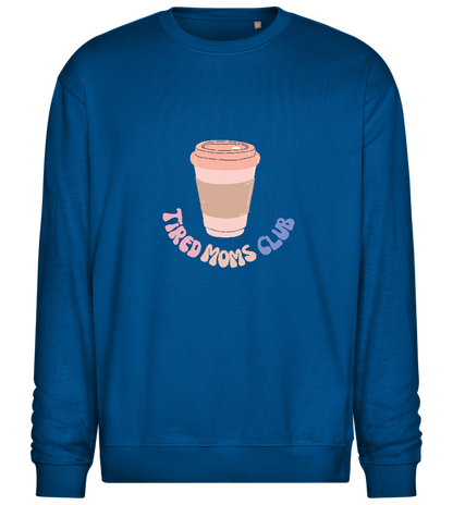 Tired Moms Club Coffee Design - Comfort Essential Unisex Sweater_ROYAL_front