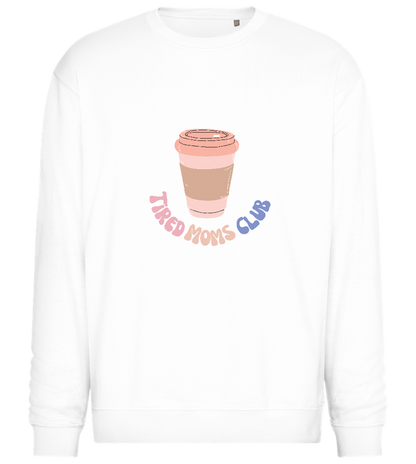 Tired Moms Club Coffee Design - Comfort Essential Unisex Sweater_WHITE_front