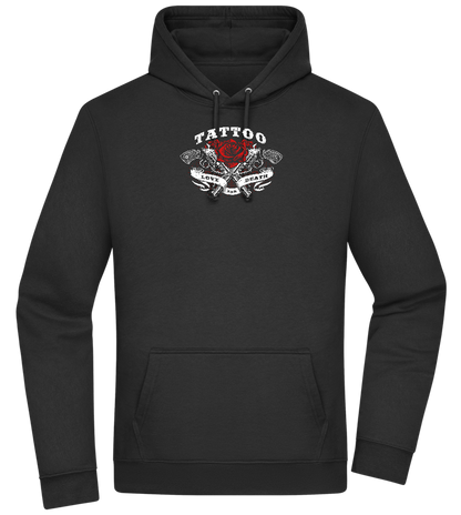 Tattoo Love Death Design - Premium Essential Unisex Hoodie_BLACK_front