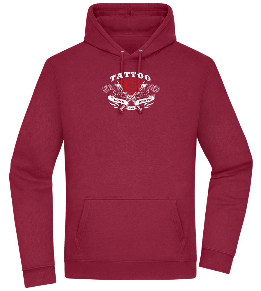 Tattoo Love Death Design - Premium Essential Unisex Hoodie_BORDEAUX_front