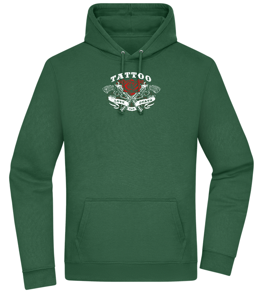 Tattoo Love Death Design - Premium Essential Unisex Hoodie_GREEN BOTTLE_front