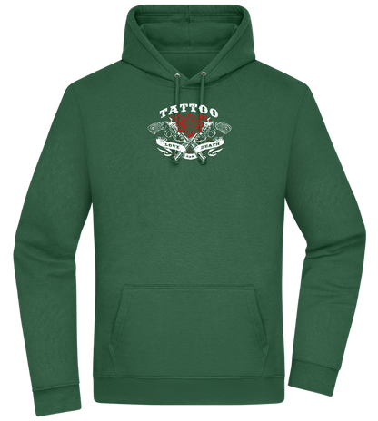 Tattoo Love Death Design - Premium Essential Unisex Hoodie_GREEN BOTTLE_front