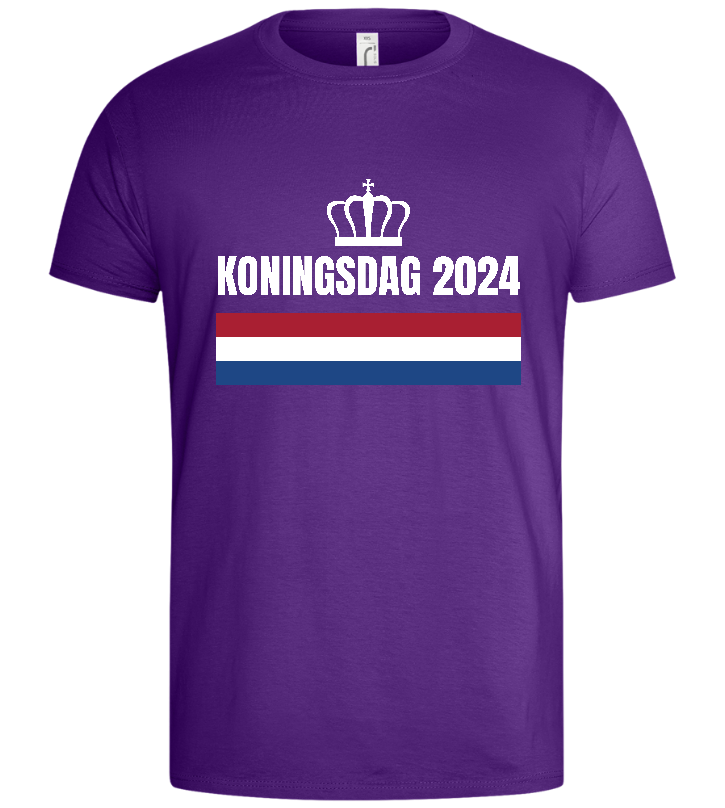 Kingsday Flag Design - Basic men's t-shirt_DARK PURPLE_front