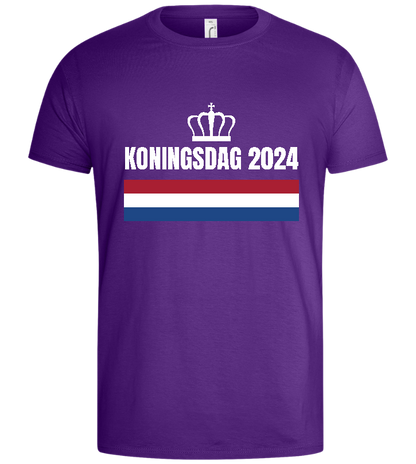 Kingsday Flag Design - Basic men's t-shirt_DARK PURPLE_front