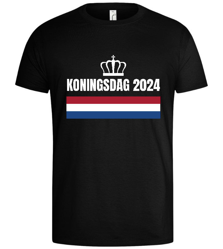 Kingsday Flag Design - Basic men's t-shirt_DEEP BLACK_front