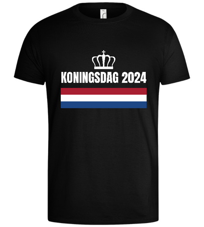 Kingsday Flag Design - Basic men's t-shirt_DEEP BLACK_front