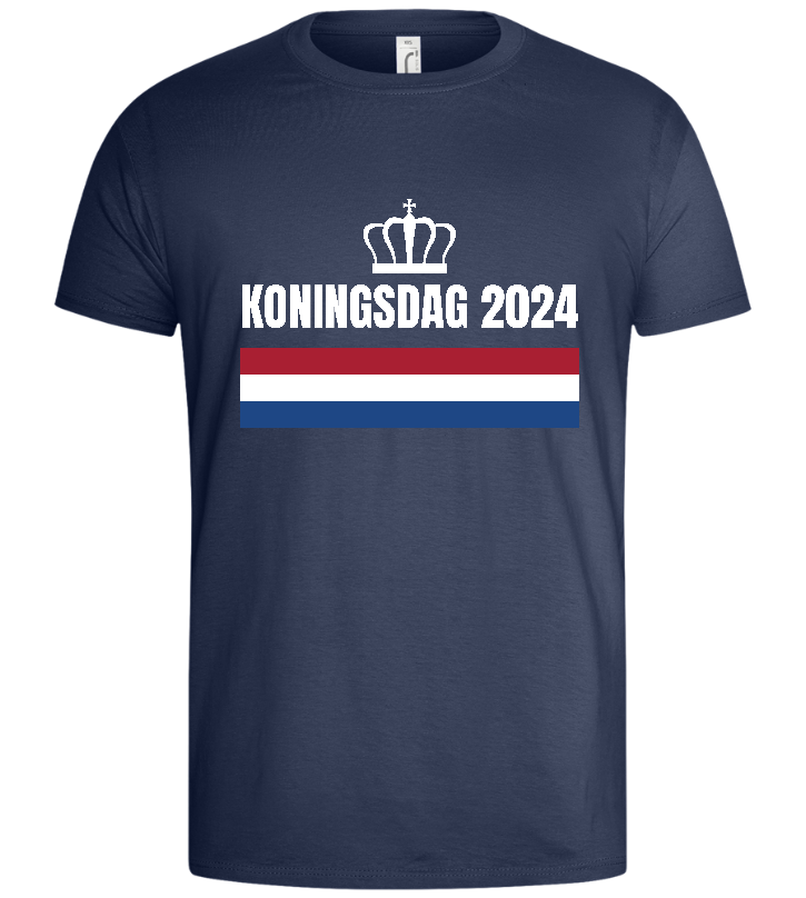 Kingsday Flag Design - Basic men's t-shirt_DENIM_front