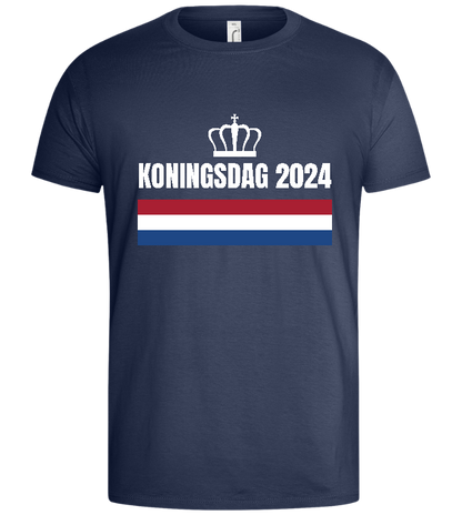 Kingsday Flag Design - Basic men's t-shirt_DENIM_front