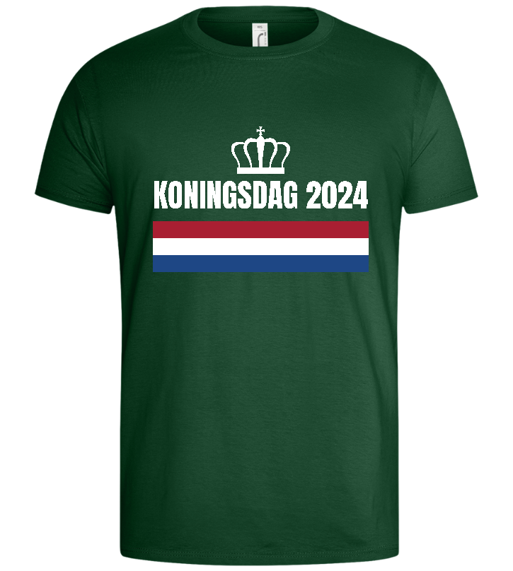 Kingsday Flag Design - Basic men's t-shirt_GREEN BOTTLE_front