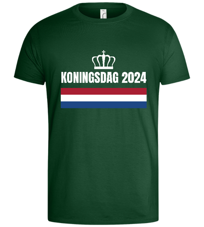 Kingsday Flag Design - Basic men's t-shirt_GREEN BOTTLE_front